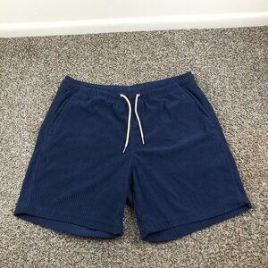 Fair Harbor The Wilder Corduroy Shorts Mens XL 7" Lined Blue Surf Beach